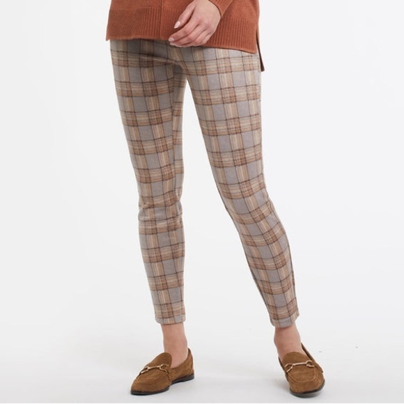 Tribal Plaid Leggings in Tan and Brown - Picture 1 of 15